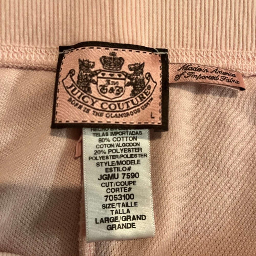 Pale pink Juicy couture velvet pants (L)